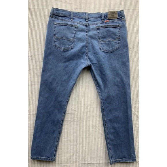 Wrangler Denim Jeans Men's Size 40X30 Med Wash Factory Destroyed Cowboy Farm - Picture 2 of 16